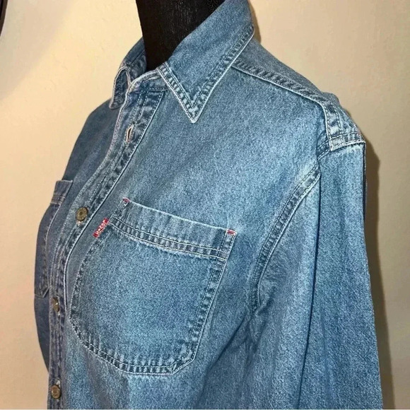 Levi’s Unisex Kids Vintage Denim Button Down Shirt Blouse Size 12-14 Medium - Picture 8 of 15
